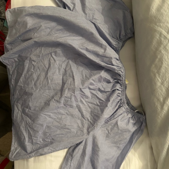 Thin pin stripe off the shoulder blouse - Picture 2 of 3